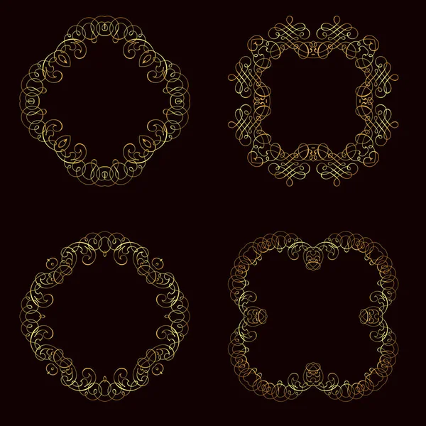 Ensemble Cadres Calligraphiques Vectoriels — Image vectorielle
