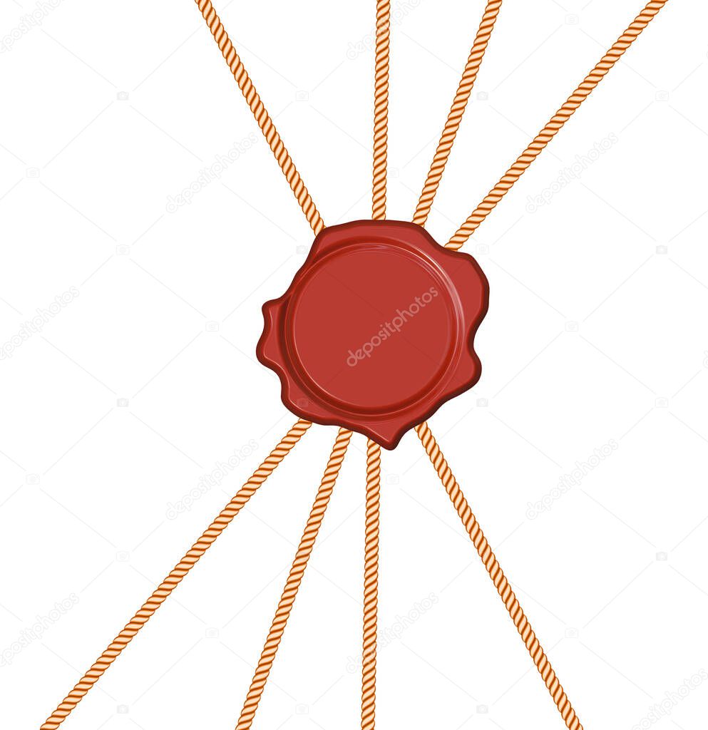 Vector red wafer or wax seal  