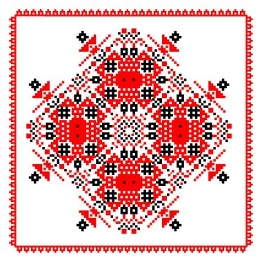 Çapraz dikiş işlemeli halk vektör deseni