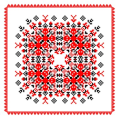 Çapraz dikiş işlemeli halk vektör deseni