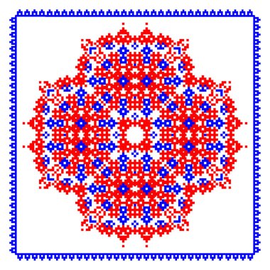 Çapraz dikiş işlemeli halk vektör deseni