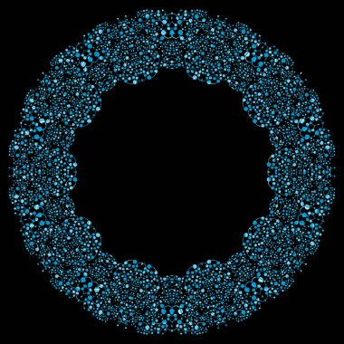 Mavi vektör yuvarlak çerçeve 