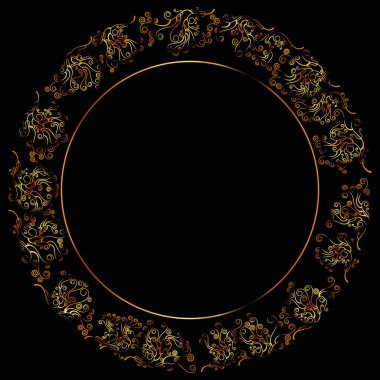 Altın vektör yuvarlak çerçeve 