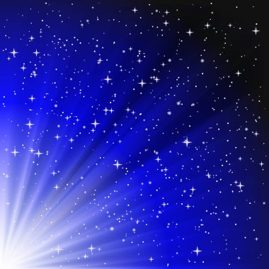 Vektör Mavi Yıldız Işıkları