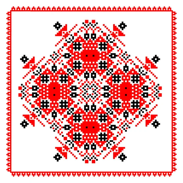 クロスステッチ刺繍民俗ベクトルパターン — ストックベクタ