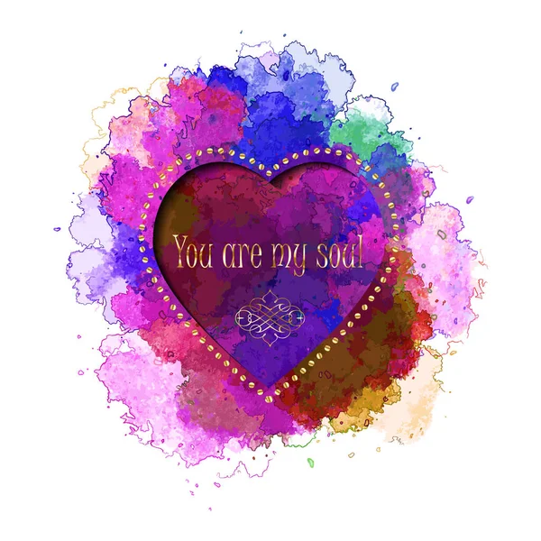 You Soul Multicolor Vector Watercolor Blot — Stock Vector