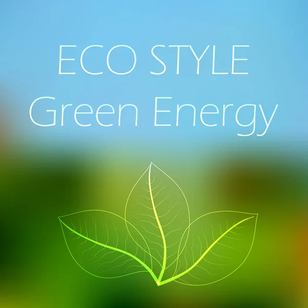Eco Syle Energia Verde Modelo Ecológico Desfocado —  Vetores de Stock