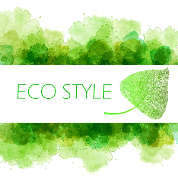 Estilo Eco Modelo Aquarela Vetor Verde Olímpico —  Vetores de Stock