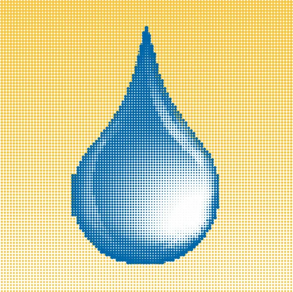Färgat Halvton Dricksvatten Droppe — Stock vektor