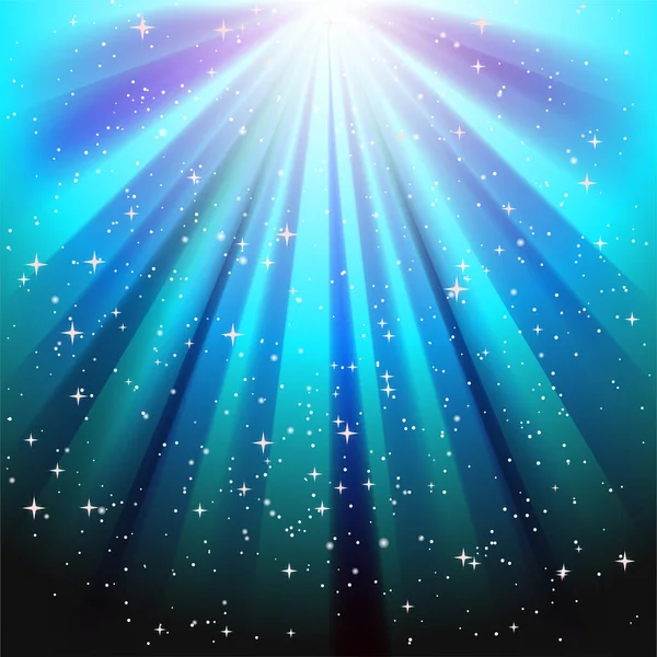 Rayons Étoiles Bleues Vectorielles — Image vectorielle