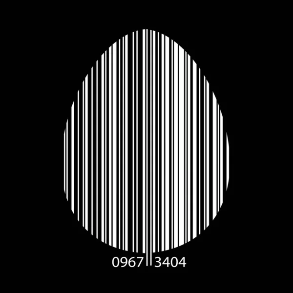 Διάνυσμα Μαύρο Και Άσπρο Barcode Σύμβολο Του Αυγού — Διανυσματικό Αρχείο