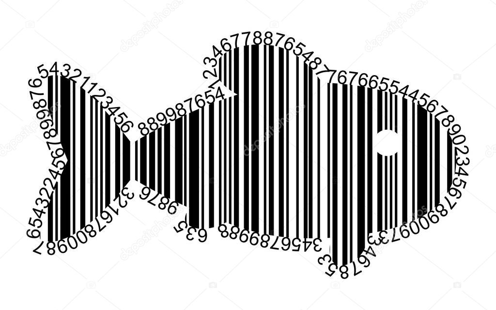 Vector Barcode Symbol of Fish