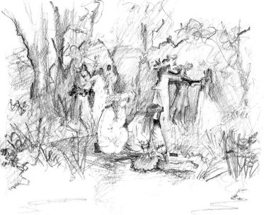 Yaz ortası kutlamalarının el çizimi