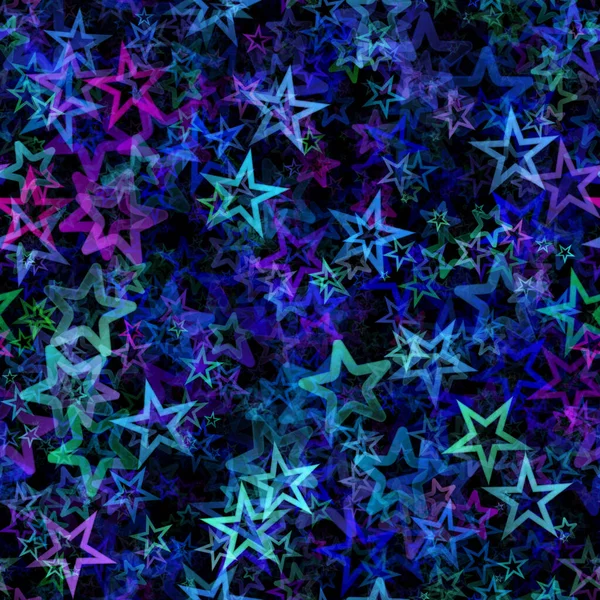 Retro Five Pointed Stars Repeating Pattern — Stock Photo, Image