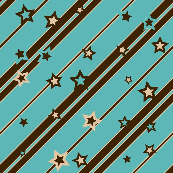 Retro Five Pointed Stars Striped Repeating Pattern — Stock Photo, Image