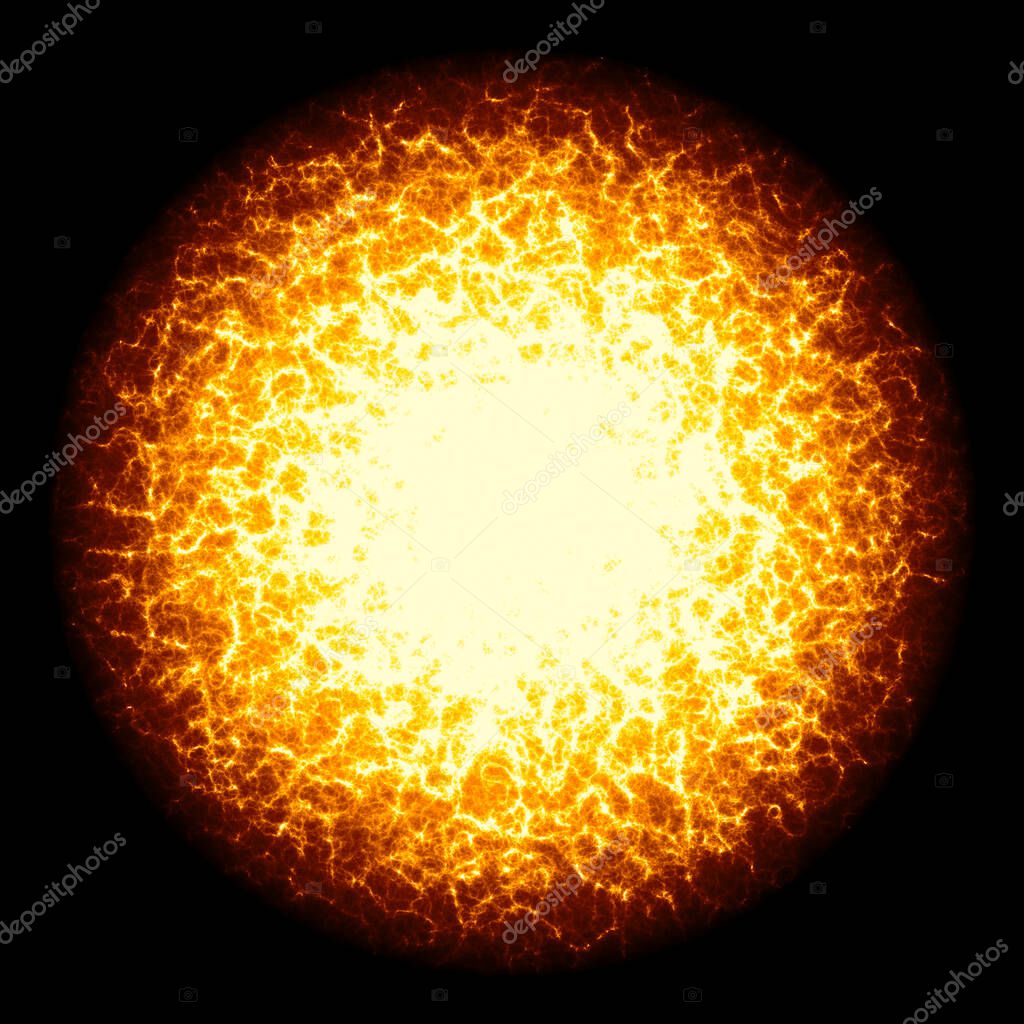 Bursting Globe on Black Background