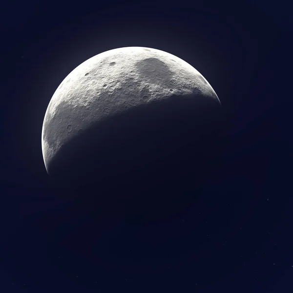 Cielo Celeste Notte Corpo Luna — Foto Stock