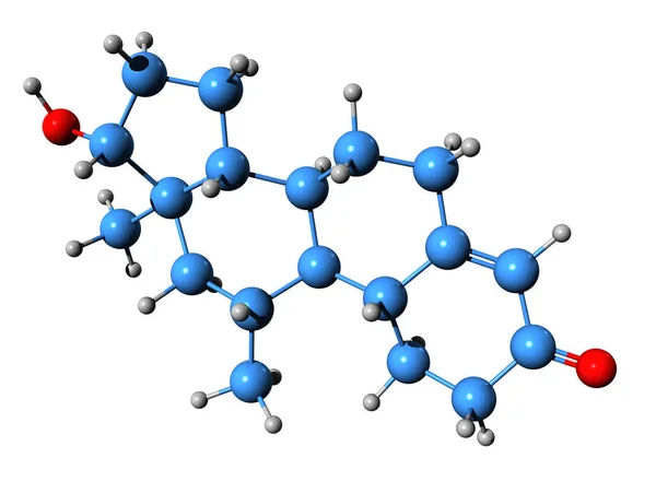Beeld Van Bèta Methyl Nortestosteron Skeletformule Moleculaire Chemische Structuur Van — Stockfoto