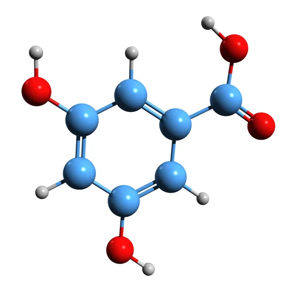 Image Dihydroxybenzoic Acid Skeletal Formula Molecular Chemical Structure Alpha Resorcylic — ストック写真