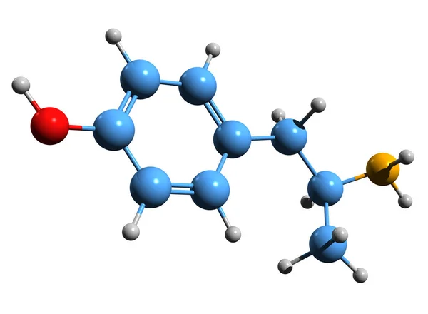 Imagen Fórmula Esquelética Hidroxianfetamina Estructura Química Molecular 4Ha Aislada Sobre — Foto de Stock