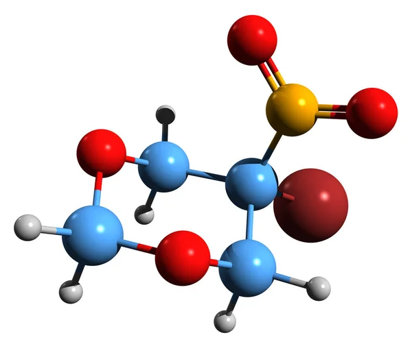 Imagen Fórmula Esquelética Bromo Nitro Dioxano Estructura Química Molecular Bronidox — Foto de Stock