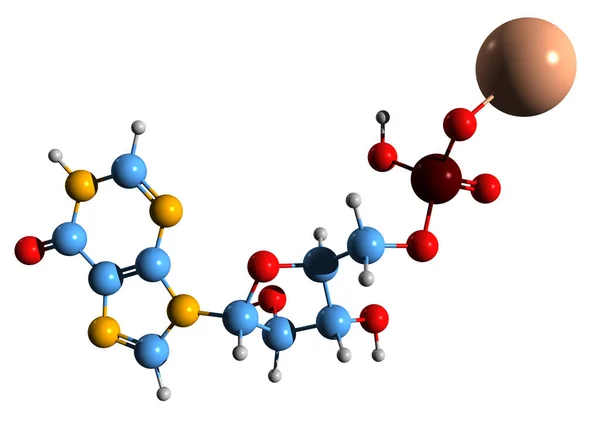 Imagen Fórmula Esquelética Inosinato Potasio Estructura Química Molecular 632 Aislada — Foto de Stock