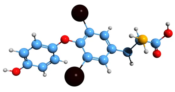 Imagen Fórmula Esquelética Diyodotironina Estructura Química Molecular Hormona Tiroidea Aislada — Foto de Stock