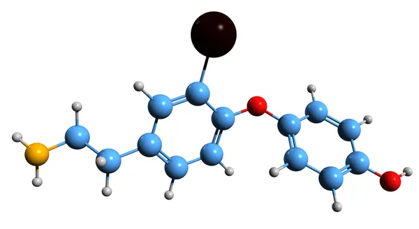 Imagen Fórmula Esquelética Iodotironamina Estructura Química Molecular Tironamina Endógena Aislada — Foto de Stock