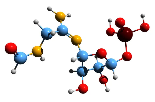 Imagen Fórmula Esquelética Fosforibosilformilglicinamidina Estructura Química Molecular Fgam Aislada Sobre — Foto de Stock
