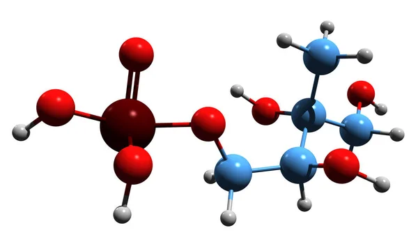 Metilerythritol Fosfat Iskelet Formülünün Görüntüsü Beyaz Arkaplanda Izole Edilmiş Mep — Stok fotoğraf