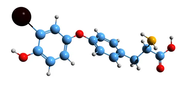 Imagen Fórmula Esquelética Monoyodotironina Estructura Química Molecular Tironina Monoyodada Aislada — Foto de Stock