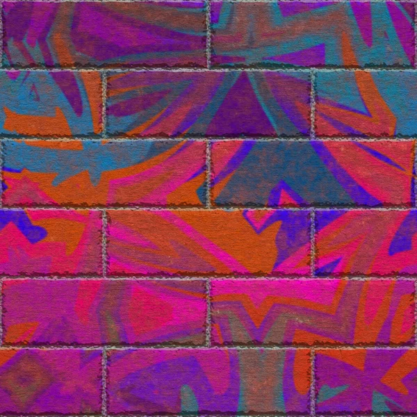 Continuous Pattern Graffiti Brick Wall — Stock Photo, Image