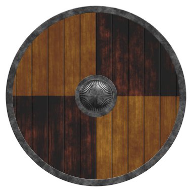 Old   wooden shield banner clipart