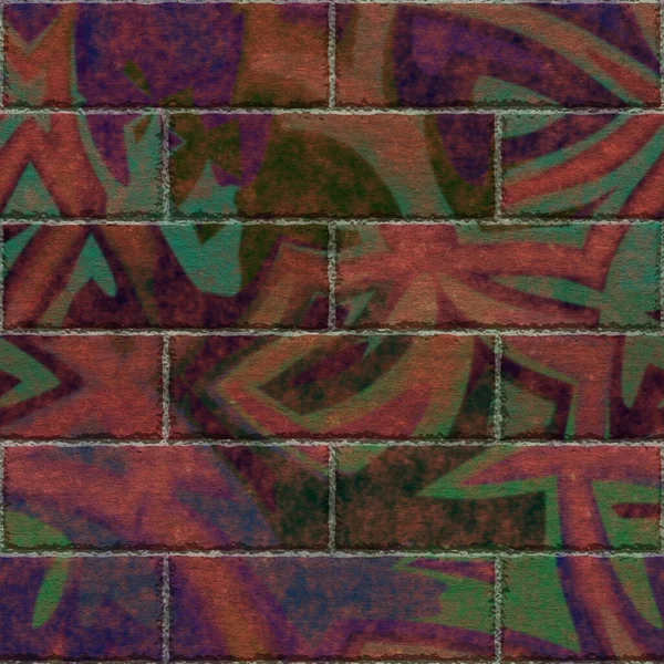 Continuous Pattern Graffiti Brick Wall — Stock Photo, Image