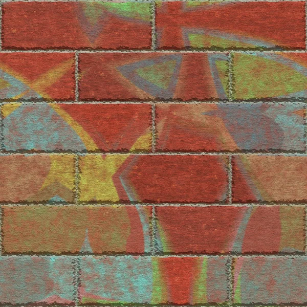 Непрерывный Рисунок Кирпичной Стены Граффити — стоковое фото
