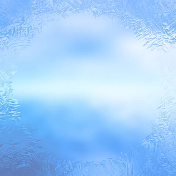 Frost Pattern Framing Window — Stock Photo, Image