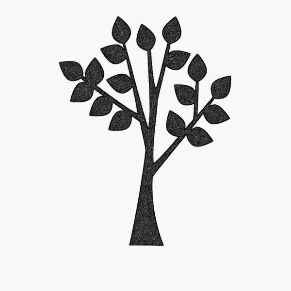 Stylized Ink Tree Icon — Stock Photo, Image