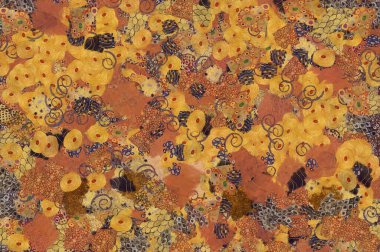 Wide abstract background in Gustav Klimt style  clipart