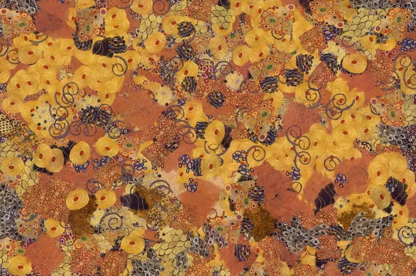 Gustav Klimt tarzında geniş soyut arkaplan 
