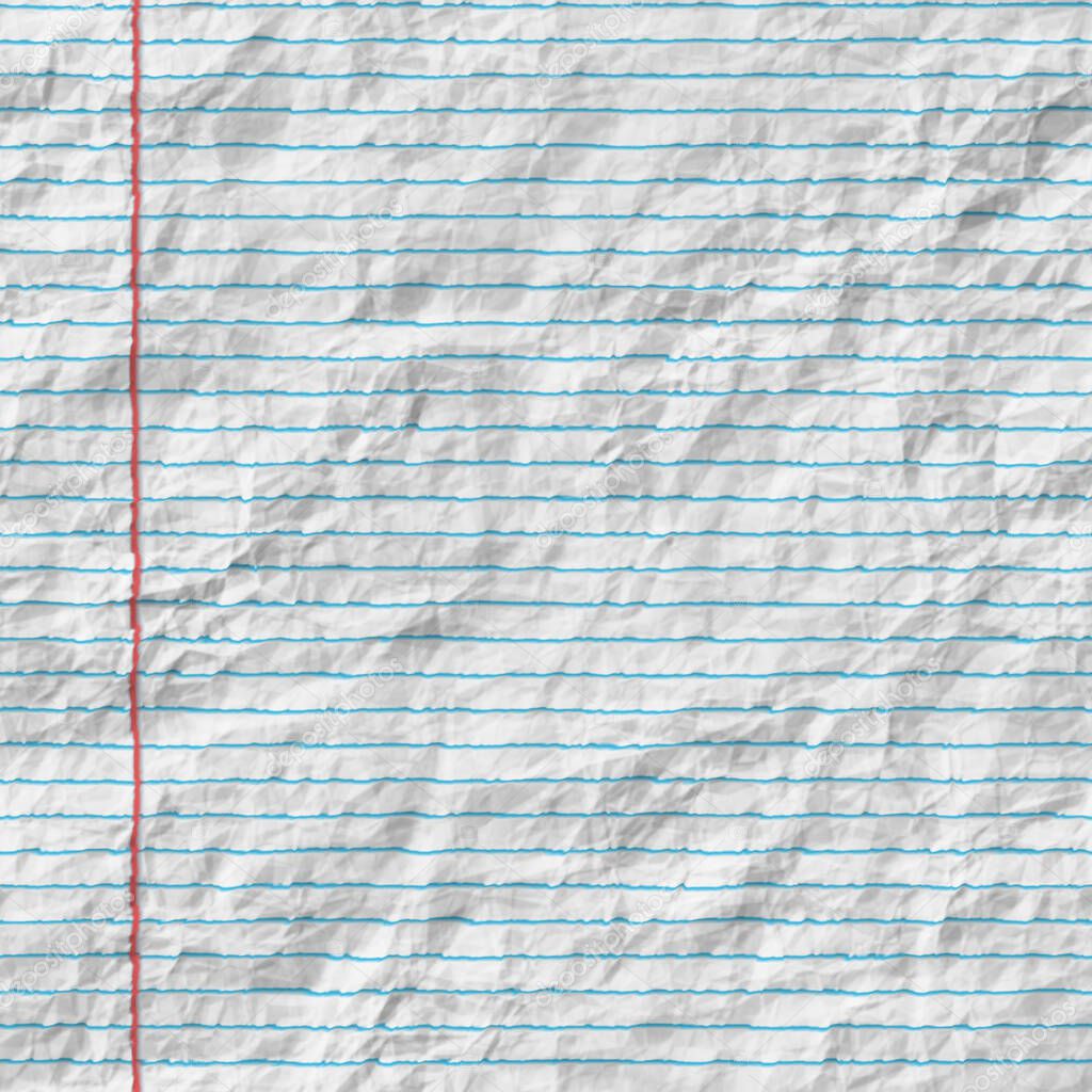 Crumple exercise book paper background