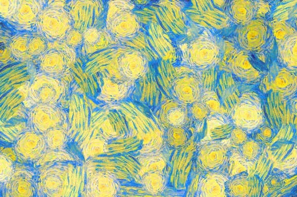 Wide abstract background in Van Gogh style
