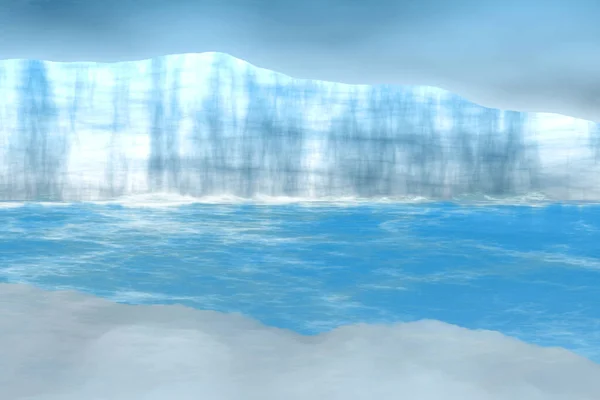 Arktischer Hintergrund Mit Eisberg Illustration — Stockfoto
