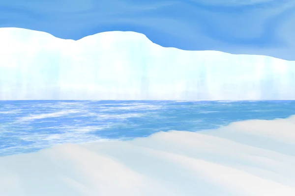 Arctic background  with iceberg  - 3D illustration