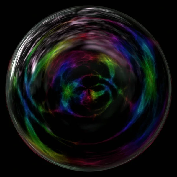 黒の背景に虹石鹸バブル — ストック写真