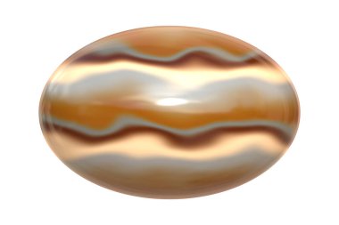 Çizgili oval mücevher vagonu - 3 boyutlu illüstrasyon 