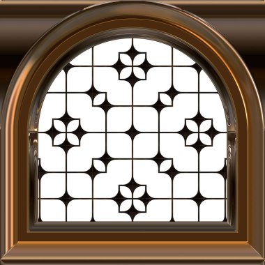 Küçük yurt pencereli kuşak - 3B illüstrasyon