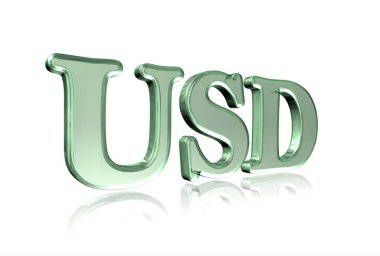 USD Dolar harfleri - 3D illüstrasyon