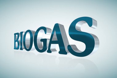 Biogas lettering - 3D illustration clipart