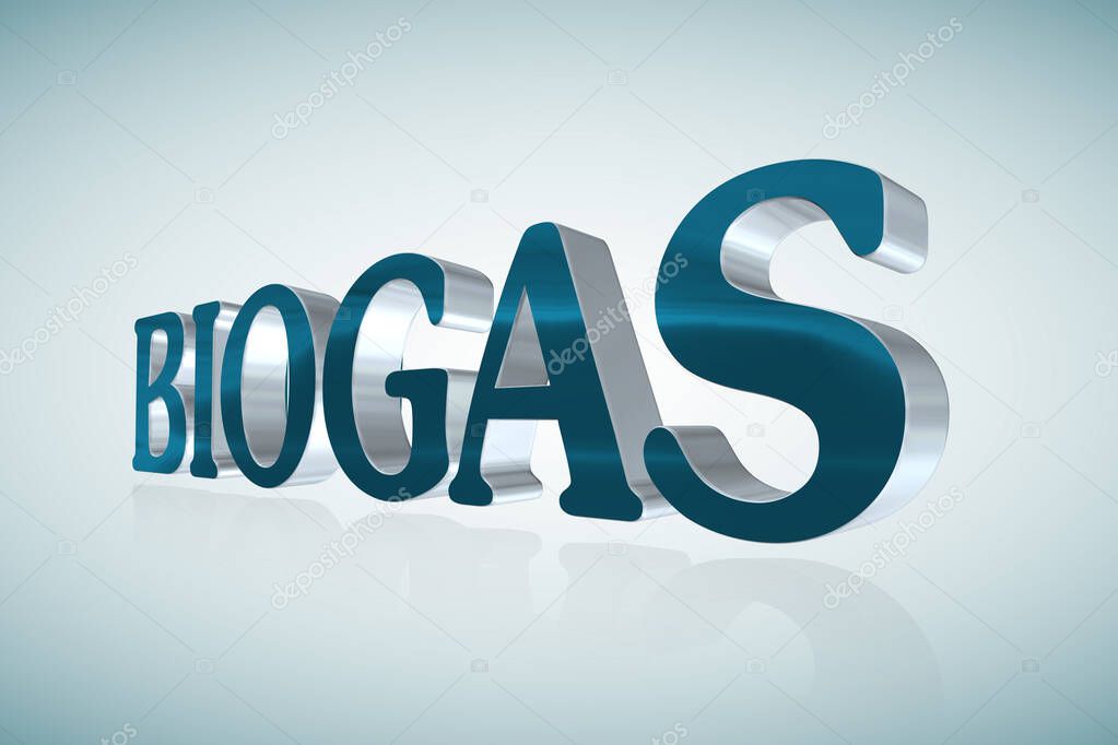 Biogas lettering - 3D illustration