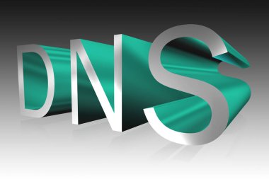 DNS lettering - 3D illustration clipart